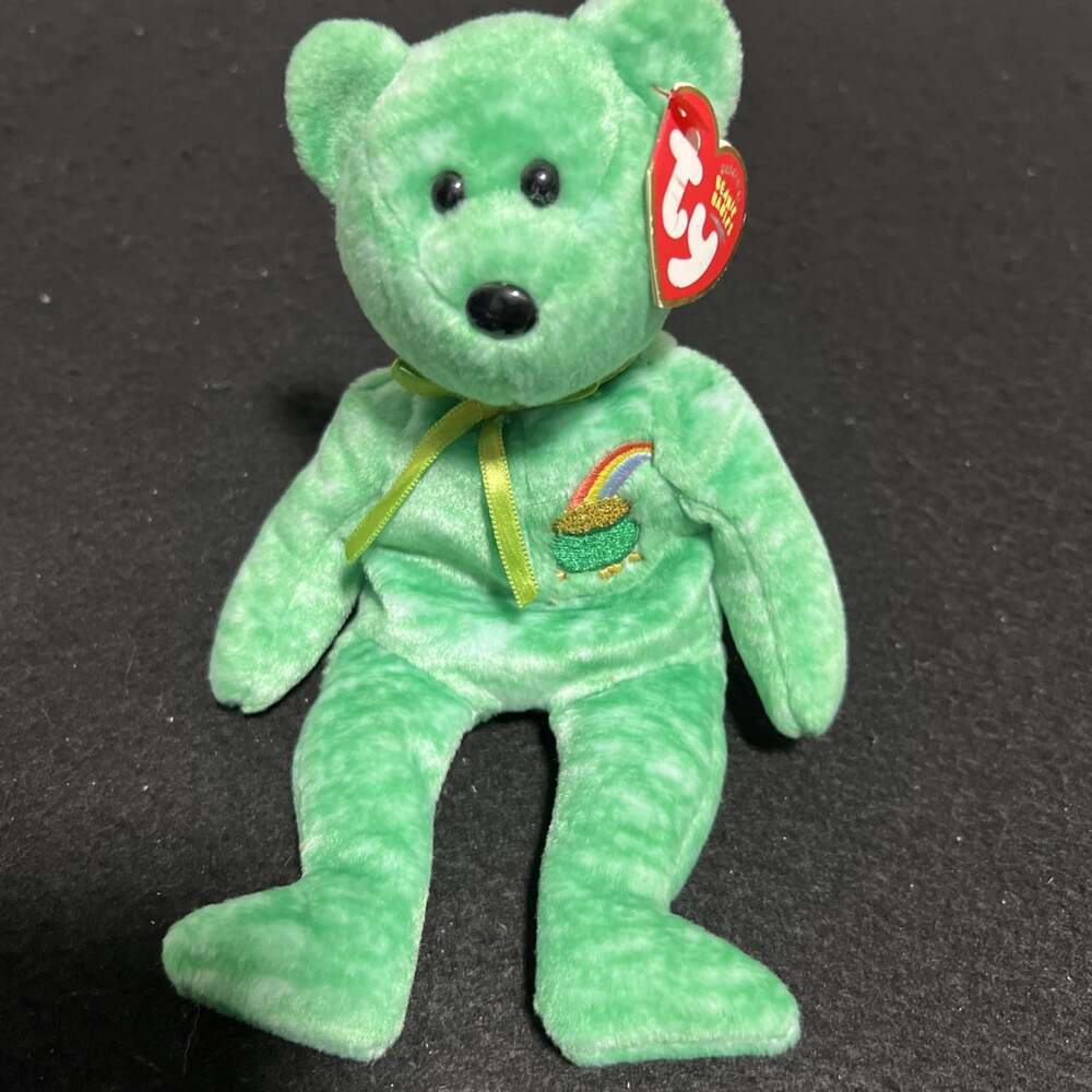 BB25- TY Beanie Baby - KILLARNEY the Green Irish Bear 8.5" with Tags